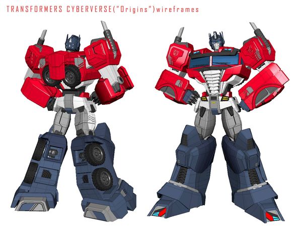 Optimus wireframe overlays.